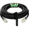 thumbnail image 1 of Cable de extensión POWGRN de 15 pies, calibre 10, 3 puntas, 15 A, 1875 W, negro, 1 of 7