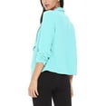 thumbnail image 4 of Women's Elegant Draped Blazer Casual Open Front 3/4 Sleeve Jacket, 4 of 6