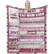 Cat Mom Gifts Blanket 60" X 50", Cat Mom Gifts for Women, Cat Gifts for Cat Lovers, Cat Mom/Cat Gifts for Women Girls, Cat Lover Gifts for Women, Crazy Cat Lady Christmas Birthday Gifts Throw Blanket