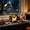 Black#62, variant on Halloween Wooden Spooky House Ornament with LED Lights, 3.94x3.54x3.54 in Black Desktop Decor for Table Mantel Party Centerpiece, Style 1