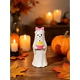 thumbnail image 6 of XHKUYI Halloween Ghost Figurine 3.54 inch, Resin Witch Hat Ghost Statue Holding Cookie, Halloween Tabletop Figurine for Home Shelf Party Display, 6 of 9