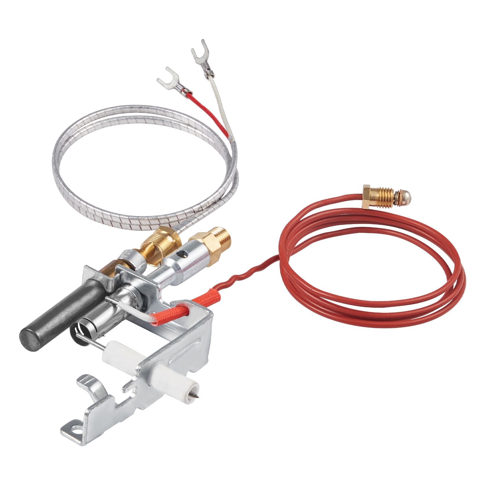 Gas Fireplace Pilot Ignition Assembly, 31in Thermocouple + 20in Thermopile, OEM Replacement Flame Monitoring for Gas Fireplace Liquefied Gas Heating