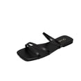 thumbnail image 3 of Domuza Women's Flat Sandals Summer Soft Lightweight Square Open Toe Slides Beach Vacation Pool Casual Home Shower Slipper Black 8（EU-40）, 3 of 5