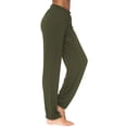 thumbnail image 4 of WLJ Women Solid Color Drawstring Mid-Waisted Yoga Wide Leg Pants, 4 of 5