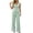 Green, variant on Women's Business Casual 2 Piece Outfits Sleeveless Button Down V-Neck Peplum Suit Vest & Wide Leg Pants Work Office Formal Blazer Sets, S-XXXL