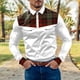 thumbnail image 4 of Camisas s Para Hombre Manga Corta Camisa de manga larga con botón de solapa y bloque de color a cuadros informal a la para hombre (White, L), 4 of 5