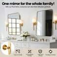thumbnail image 4 of MOON MIRROR Brushed Gold Rectangle Pivot Mirror for Bathroom, Brass Pivoting Vanity，Overall 24.33 x 30 in (Mirror 20x 30 in), 4 of 9