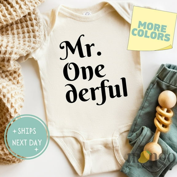 Baby Bodysuit BELLA CANVAS Mr. Onederful Onesies Cute Boy Birthday Shirt The Birthday Boy Birthday Boys Tshirt Retro Birthday First Birthday Kids Shirt