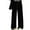 Solid Color, variant on Nafuu Ladies Casual Pants Solid Color Velvet Wide Leg With Rhinestone Details High Waist Straight Leg Comfortable Wear Versatile Home Trousers