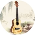 thumbnail image 3 of Ukelele de concierto, Ukelele de abeto macizo Kmise, Ukalalee de 23 pulgadas con sintonizador de bolsa de tallas láser Village para adultos principiantes, 3 of 5