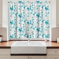 thumbnail image 2 of Ambesonne Nautical Kitchen Curtains, Art Underwater Creatures, 55"x45", Dark Salmon and Sea Blue, 2 of 3