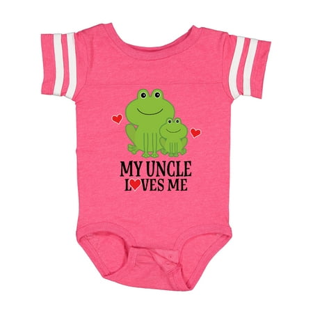 

Inktastic My Uncle Loves Me Frog Gift Baby Boy or Baby Girl Bodysuit