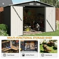 thumbnail image 4 of Aoxun 10'x 8' Outdoor Storage Shed with Base Frame, Lockable Door, Galvanized Steel, Black, 4 of 10