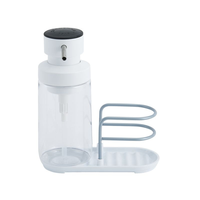 (2 pack) KitchenAid Satin Wire 12 oz White Dish Soap Dispenser and Sponge Caddy