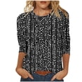 thumbnail image 2 of JTZGDY Western Shirts for Women Plus Size Vintage Ethnic Floral Print Summer 3/4 Lenght Sleeve Crewneck Graphic Tunic Tees Loose Oversized Casual Dressy Blouses Black#01 L, 2 of 6