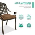 thumbnail image 6 of VIVIJASON 2-Piece Outdoor Cast Aluminum Cushioned Chairs, Patio Armrest Dining Chairs with Seat Cushions for Garden, Poolside, Backyard, Antique Bronze, 6 of 7