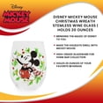 thumbnail image 7 of Disney Mickey Mouse Christmas Wreath Stemless Wine Glass | Holds 20 Ounces, 7 of 7