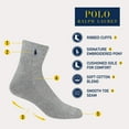 thumbnail image 2 of POLO RALPH LAUREN Calcetines deportivos clásicos para hombre, paquete de 6 pares, algodón acolchado, cómodos, color negro 6-12.5, 2 of 4