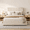 Off-White, variant on COFUNOK Twin Platform Bed Frame, Velvet Upholstered Adjustable Headboard, No Box Spring Needed, Easy Assembly, Off-white