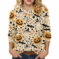 thumbnail image 5 of YEJIMAN Womens Sweaters Halloween For Women Season Sweatshirt Graphic Print Long Sleeve Knit Pullover Tops Halloween Sweater, 5 of 9