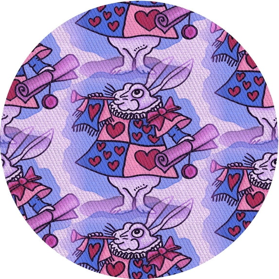 Ahgly Company Machine Washable Indoor Round Transitional Bright Lilac Purple Area Rugs, 3' Round
