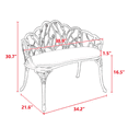thumbnail image 3 of Tcbosik 34 Inch Outdoor Bench, Cast Aluminium Bench for Patio, Park, Lawn, Yard, Easy Assembly, White, 3 of 8