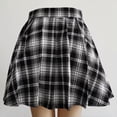thumbnail image 7 of Women's Irregular Mini Pleated Skater Skirt Asymmetrical Hollow High Waist Hip Hop Club Wear Gothic Skirt-2-L, 7 of 7