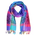 thumbnail image 4 of Double Side Rainbow Silky Tropical Colorful Exotic Pashmina Wrap Shawl Scarf, 4 of 6