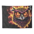 thumbnail image 5 of Orinice Owl Fire Eyes Tapestry Wall Hanging Unique Style for Home Decor, Graphic Tapestries for Living Room Bedroom Apartment Farmhouse Dorm 50x40inch, 5 of 6