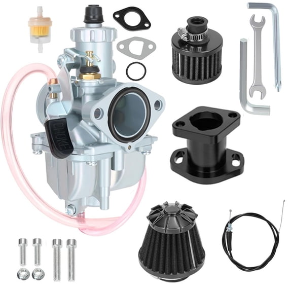 Mini Bike VM22 Carburetor Carb & 38mm Air Filte*, Inlet Pipe Manifold Kit for GX160 GX200 Coleman CT200U CT200U-EX BT200X Baja Warrior MB200 Axis M200 MBX20 Predator 212cc 224 196 KT196 Go Kart Parts