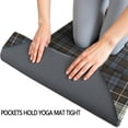 thumbnail image 3 of Brown Blue Checkerboard Checkered Pattern Hot Yoga Mat Towel Non Slip for Hot Yoga - Quick-Drying Yoga Mat Cover with 4 Corner Pockets with Travel Bag - Hot Yoga Towel Non Slip 70"x26", 3 of 6