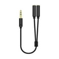 thumbnail image 2 of 3.5mm 1 Male to 2 Female Ports Headphone Microphone Audio Cable Adapter Splitter, 2 of 7
