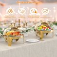thumbnail image 4 of Ourlova 6.3 QT Round Roll - Top Chafing Dish Buffet Kit In Gold with a Transparent Glass Panel, 4 of 8