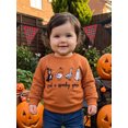 thumbnail image 6 of RUINIXCW Toddler Baby Boy Girl Halloween Sweatshirt Outfit Infant Fall Winter Clothes Pumpkin Ghost Letters Embroidery Crew Neck Pullover Shirts Tops, 6 of 10
