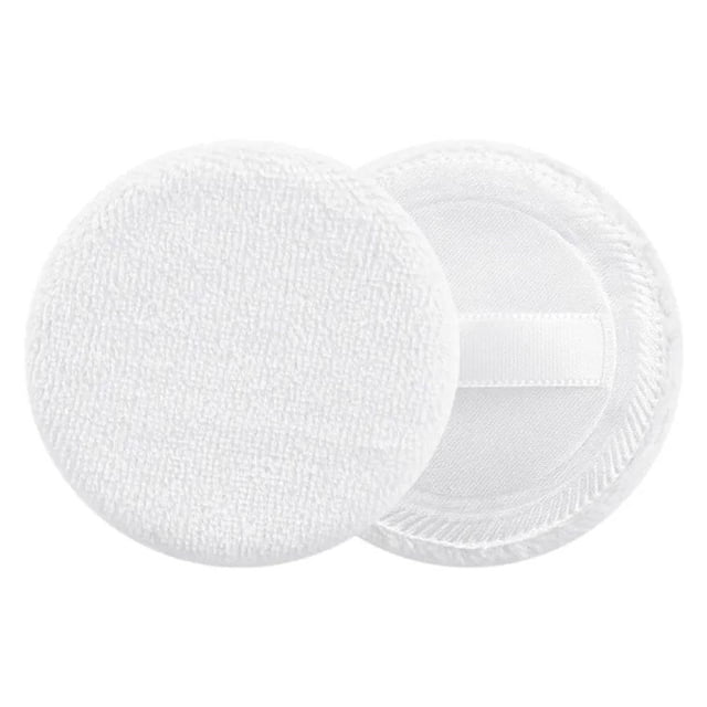 Velvet Powder Puff Round Soft Makeup Applicator for Loose Powder, Foundation, Blush, Smooth Flawless Finish, 2-Pack