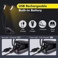 thumbnail image 4 of Liseuse Rechargeable, 14 LED 3 Couleurs 9 Modes Réglable, 360° Clip-on Light Sans Fil Cou Flexible Portable et Flexible, Convient pour Travail Voyage Lecture de Nuit, 4 of 8