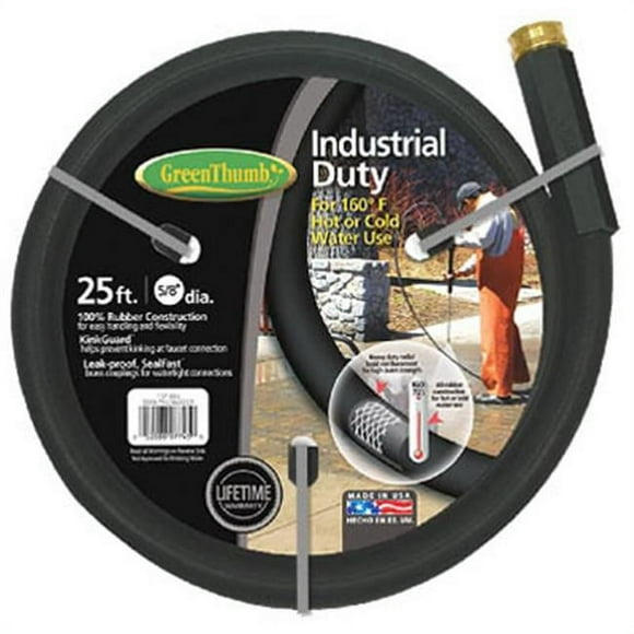 Alive Studios Teknor-Apex Green Thumb 0.625” x 25' Rubber Garden Hose
