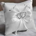 thumbnail image 5 of SAILING 10x10cm romántico anillo de boda nupcial almohada doble corazón cinta cojín decoración, 5 of 5