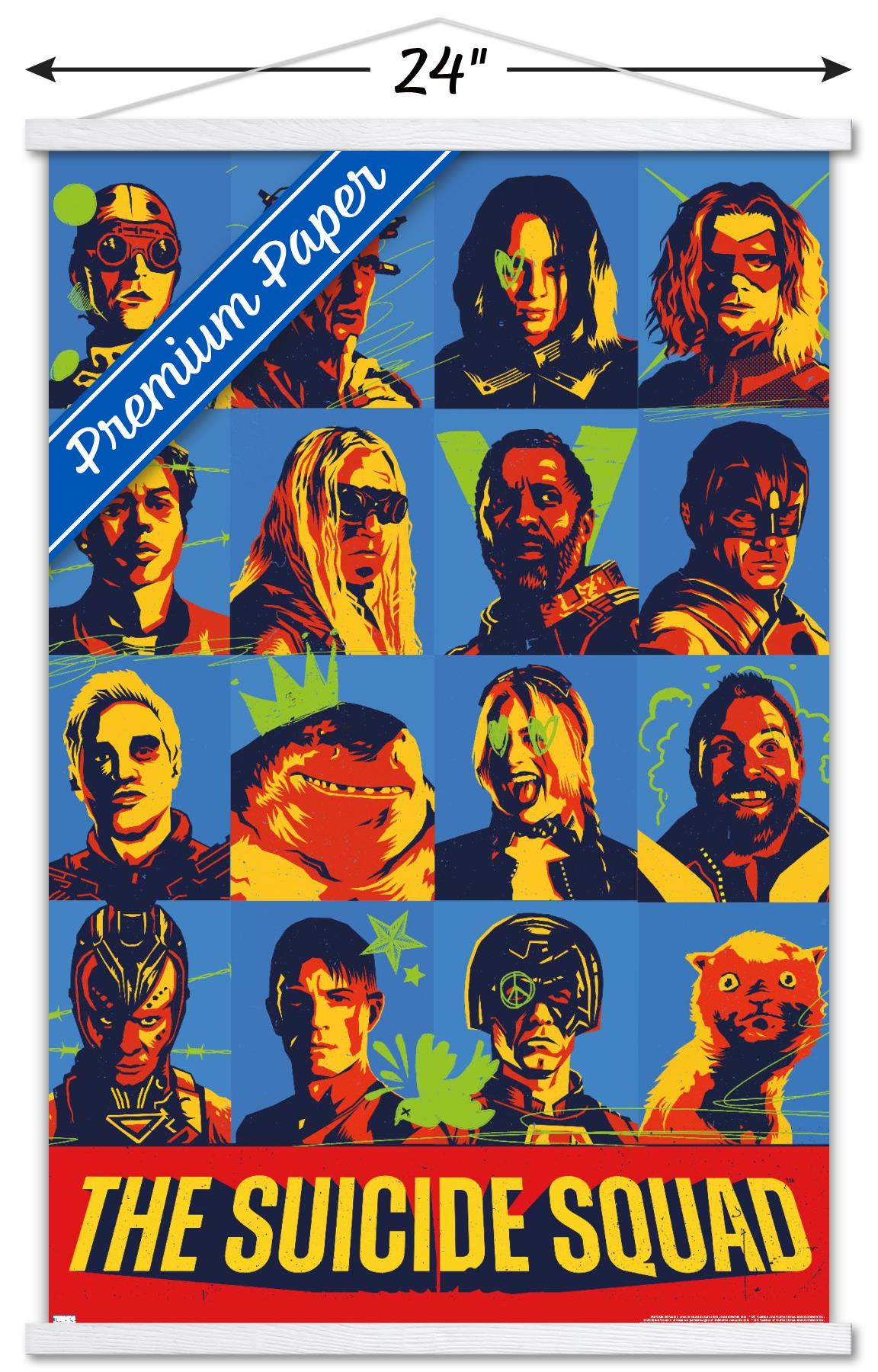 DC Comics Movie The Suicide Squad - Grid Wall Poster with Magnetic Frame, 22.375" x 34"