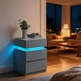 thumbnail image 3 of LEDREM LED Nightstand with 3 Drawers,Adjustable RGB Light Colors and Modes,Modern Bedside Table with Large Storage and Remote,Side Table,Cloud White, 3 of 6