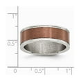 thumbnail image 2 of Stainless Steel 8mm Brown-plated Brushed and Polished Band Ring - Size 8.5, 2 of 2