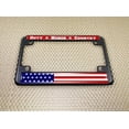 thumbnail image 5 of Motorcycle Metal License Plate Frame with Duty Honor Country USA Flag Design - Black, 5 of 8