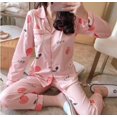 thumbnail image 1 of Conjuntos de pijamas a rayas para Mujer, ropa de dormir de punto de algodón para Mujer, Pijama de dibujos animados para Mujer, ropa de casa Pjs de 2 piezas, 1 of 4