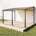 thumbnail image 3 of Outsunny Pavillon Adossé 13 Pieds x 10 Pieds, Pergola Extérieure à Toit Rigide Fixée au Mur, 3 of 10