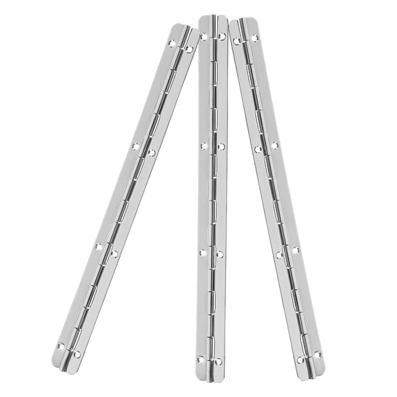 FONDOTIN Heavy Duty Stainless Steel Piano Hinges Set of 3, Smooth Finish Door Hardware for Cabinets and Furniture
