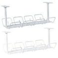 thumbnail image 4 of WRISTBIQUE 2Pcs Desk Cable Organizer Plastic Grey with Compact Design for Adults, 4 of 8