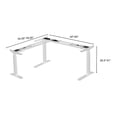 thumbnail image 3 of Stand Up Desk Store Triple Motor Electric L-Shaped Corner Standing Desk EZ Assemble Frame with Adjustable Width (White, Frame Only), 3 of 5