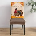 thumbnail image 4 of Dining Chair Slipcover, Thanksgiving Day Fall Cartoon Turkey Pumpkin Maple Leaf Orange Stretch Kitchen Chair Covers Removable Parsons Chair Protector Covers for Dining Room Banquet Party, Set of 6, 4 of 7