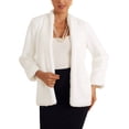 thumbnail image 1 of Abrigo de piel sintética INSPIRE CHIC para mujer con bolsillos, de manga larga, abierto, chaquetas esponjosas, blanco, XL, 1 of 1