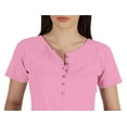 thumbnail image 6 of Inkmeso Womens Short Sleeve Button Tunic Top Cotton Tee Long Length Tshirt For Leggings, 6 of 8